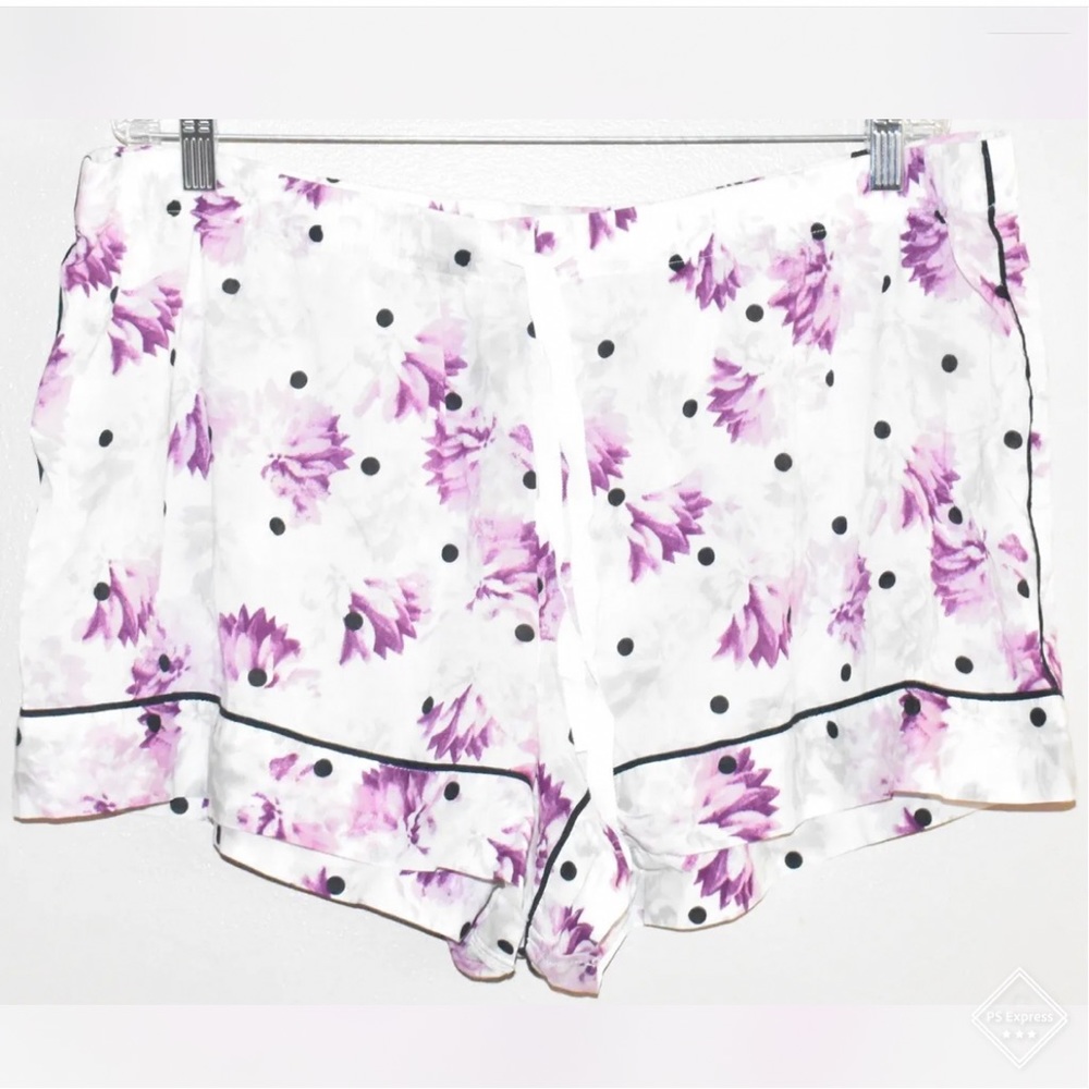 Victoria's Secret Women's White Floral Polka Dot Pattern Sleep Lounge Shorts XXL